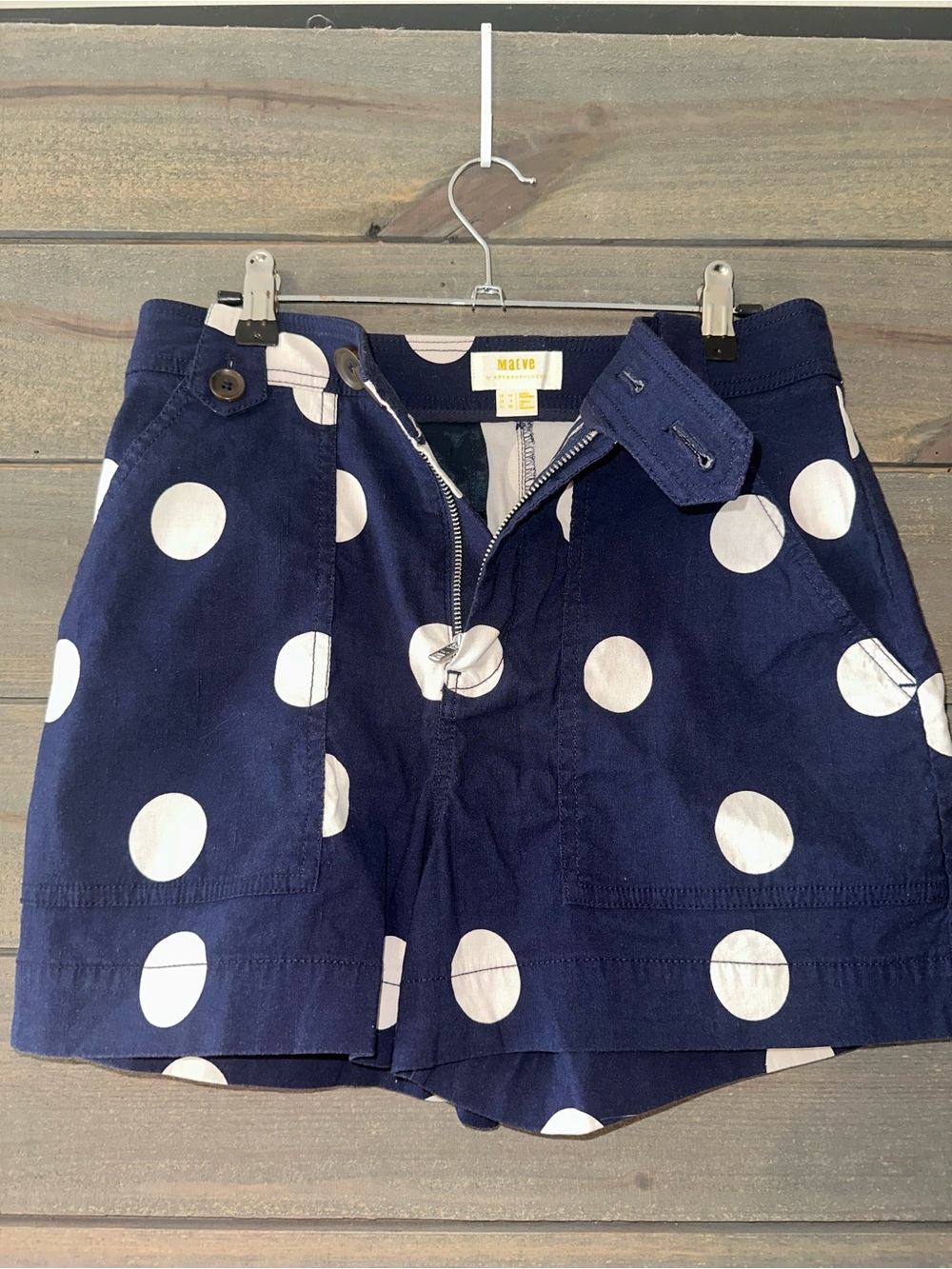 MAEVE Polka Dot Navy Shorts - Picture 5 of 8